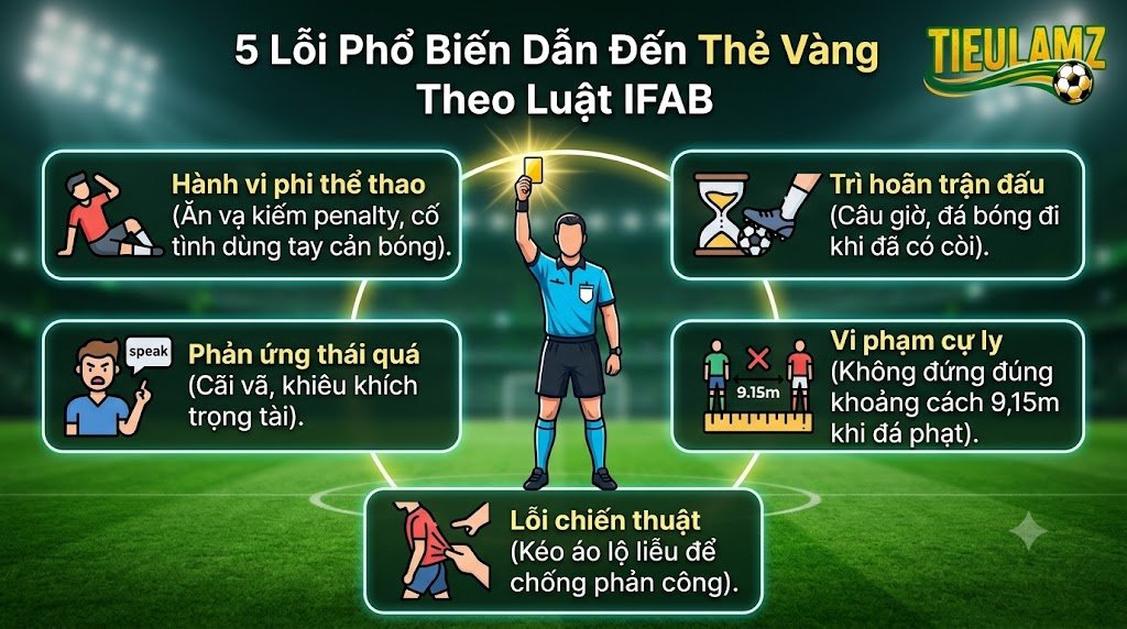 Thẻ Vàng Là Gì? Các Lỗi Bị Phạt Thẻ Vàng Theo Luật IFAB