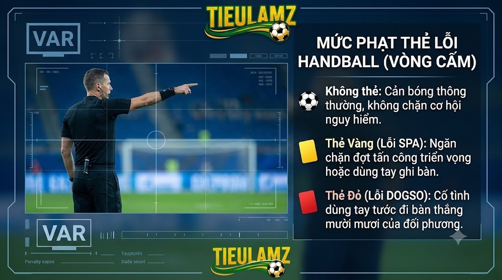 Luật chạm tay trong vòng cấm (Handball): Quy định mới nhất
