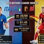 Ảnh bìa nhận định trận đấu Italia vs Bỉ tại UEFA Nations League 2026/27