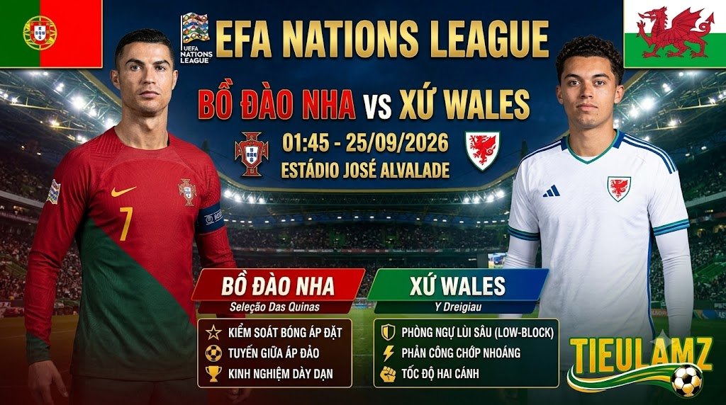 Nhận định bóng đá Bồ Đào Nha vs Xứ Wales lúc 01h45 ngày 25/9 giải UEFA Nations League.